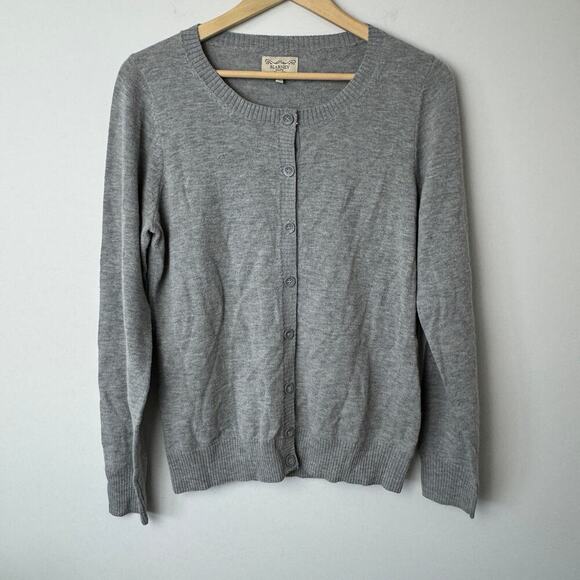 Blarney Ireland Sweaters - Blarney Ireland Wool Blend Grey Women's Cardigan Size Large